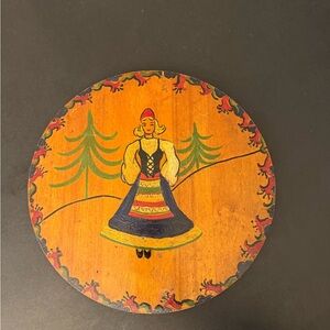 Vintage Rosmaling Decorative Plate